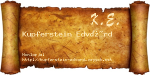 Kupferstein Edvárd névjegykártya